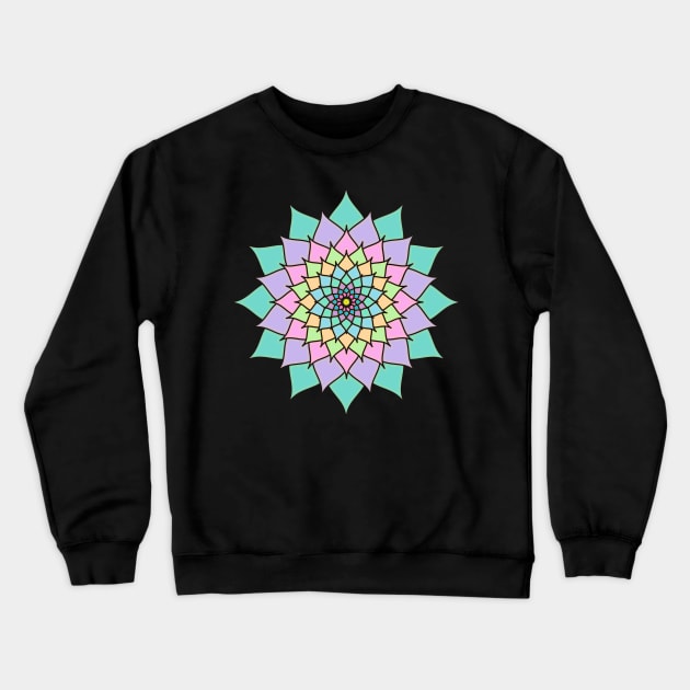 Pastel Lotus Mandala Crewneck Sweatshirt by Graphic Dinosaur